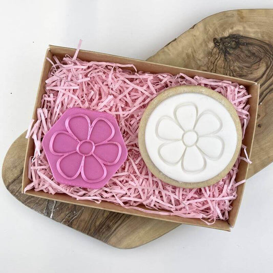 Simple Flower Outline Floral Cookie Stamp