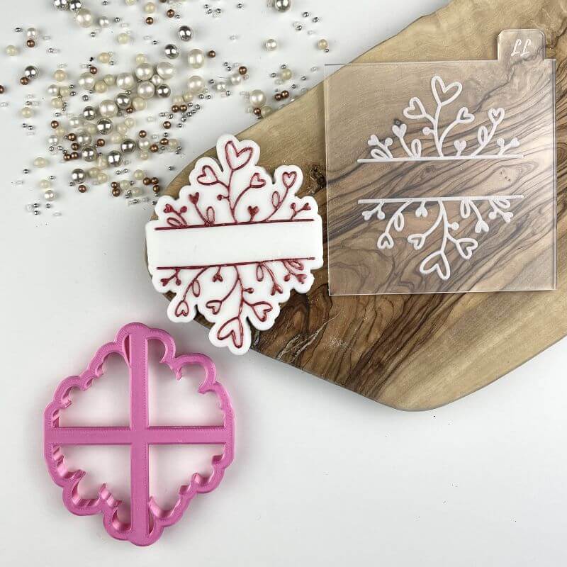 Simple Flower Banner Floral Cookie Cutter and Embosser