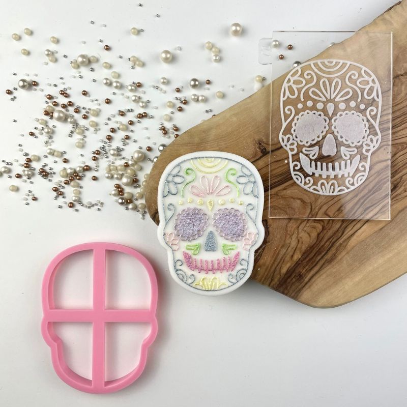 Skull Style 2 Halloween Cookie Cutter and Embosser