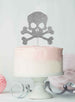 Pirate Skull and Bones Birthday Cake Topper Glitter Card Silver