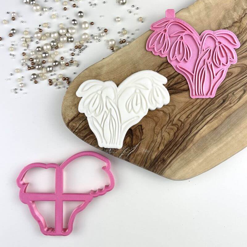Snowdrop Flower Floral Cookie Cutter and Stamp