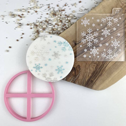 Snowflake Texture Tile Christmas Cookie Cutter and Embosser by Frosted Cakes by Em