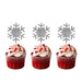 Snowflake Glitter Silver Christmas Cupcake Toppers