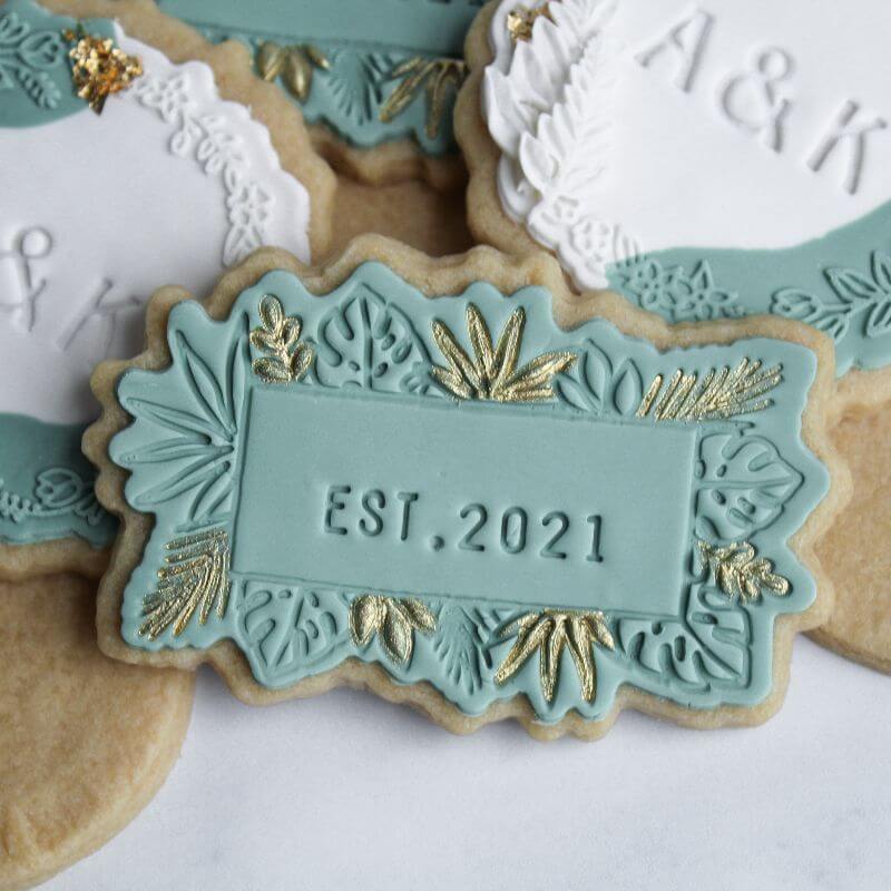 Tropical Flowers Banner Floral Cookie Cutter and Stamp