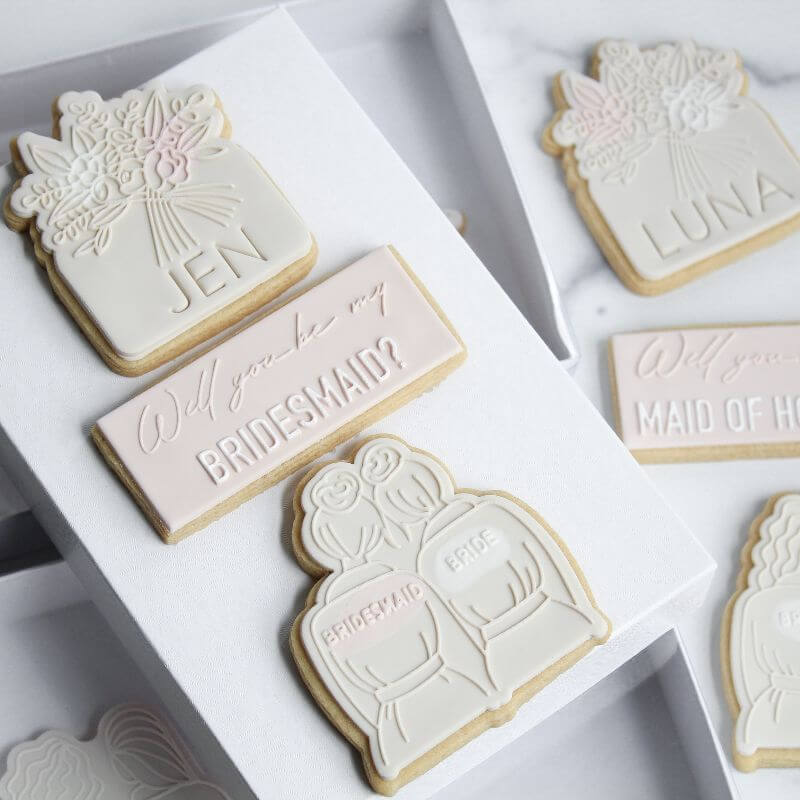 Soho Cookies Bride and Bridesmaid Style 1 Bridal Party Cookie Cutter and Embosser