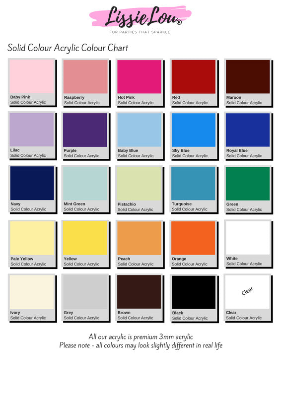 Acrylic Colour Charts