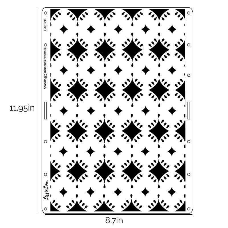 Sparkling Diamonds Large Pattern Cake Stencil - XL Design Size