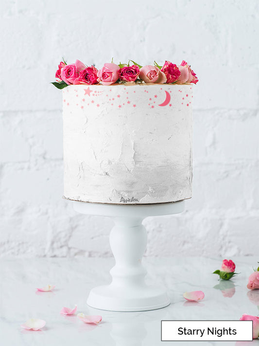 Starry Nights Cake Stencil - Border Size Design