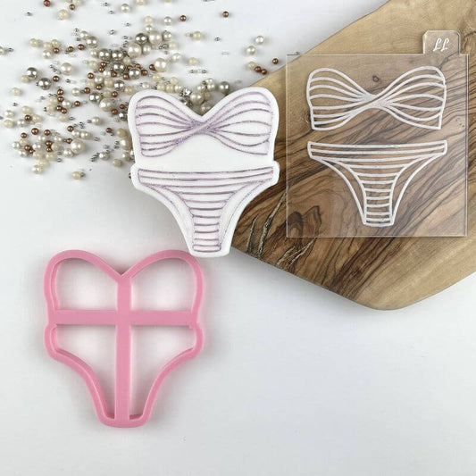 Stripy Bikini Summer Cookie Cutter and Embosser