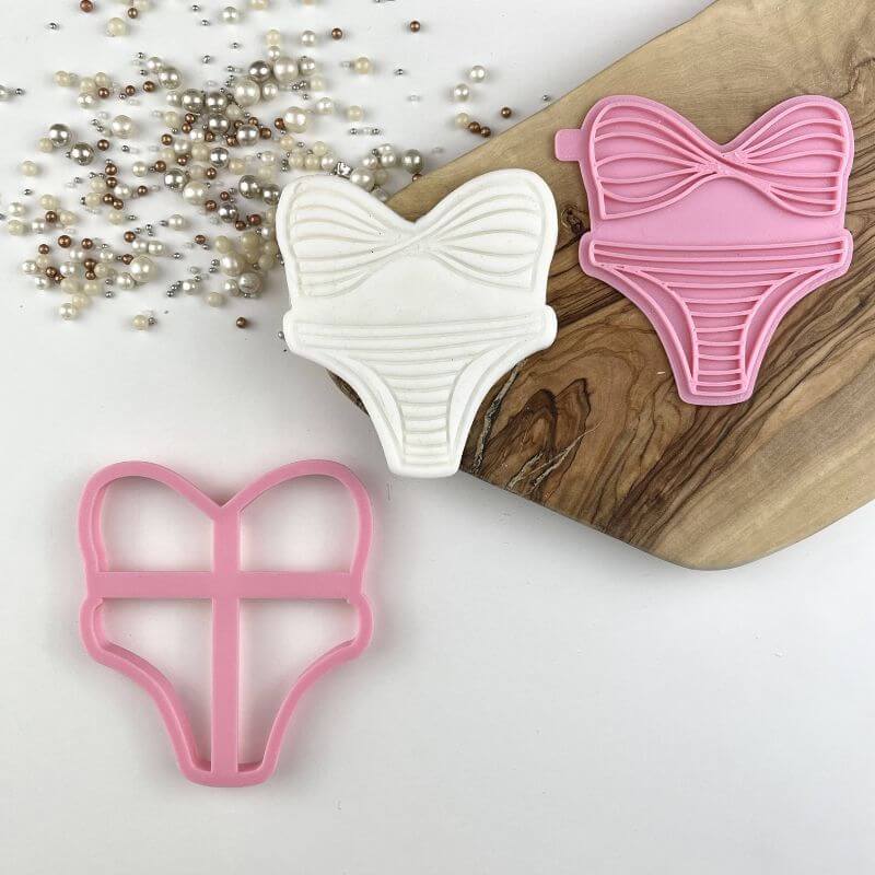 Stripy Bikini Summer Cookie Cutter and Stamp