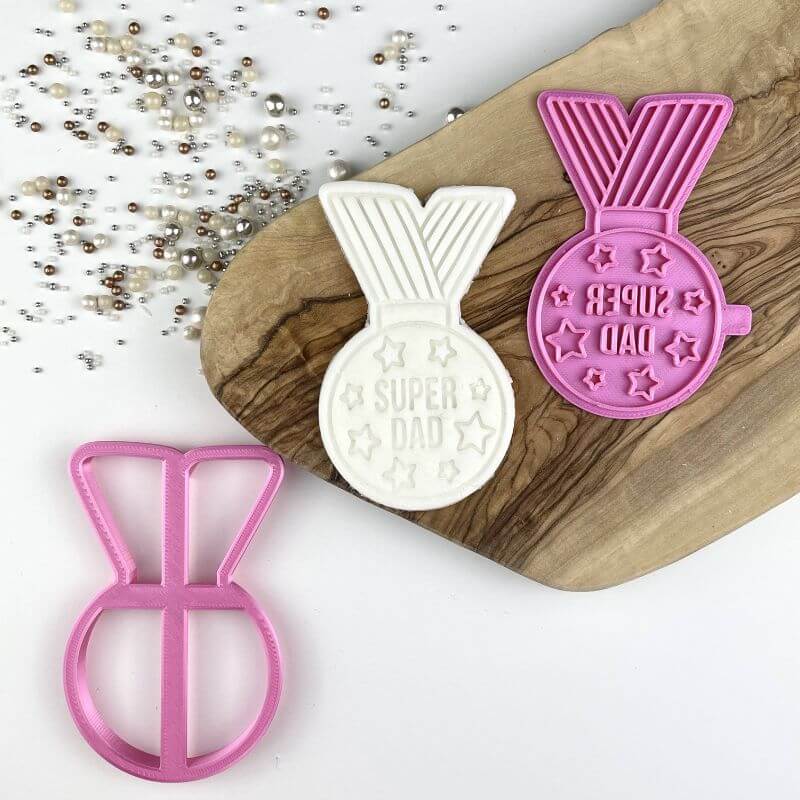 Super Dad Medal Father's Day Cookie Cutter and Stamp