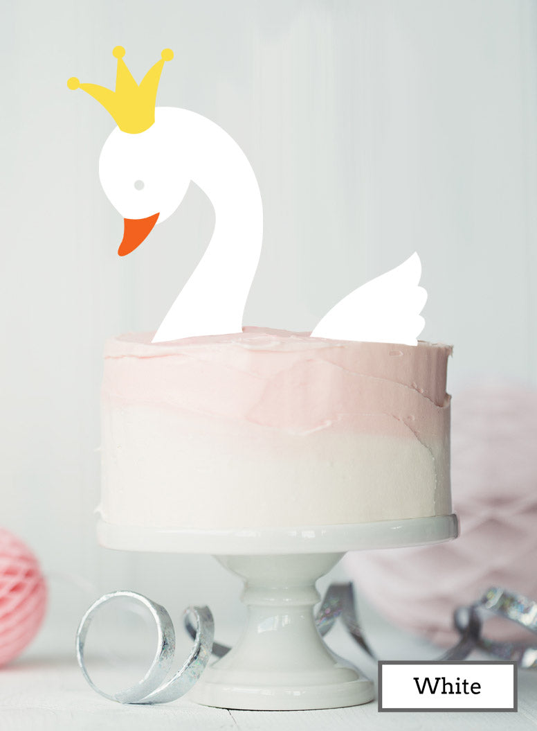 Swan Cake Kit Topper Set Premium 3mm Acrylic White and Yellow