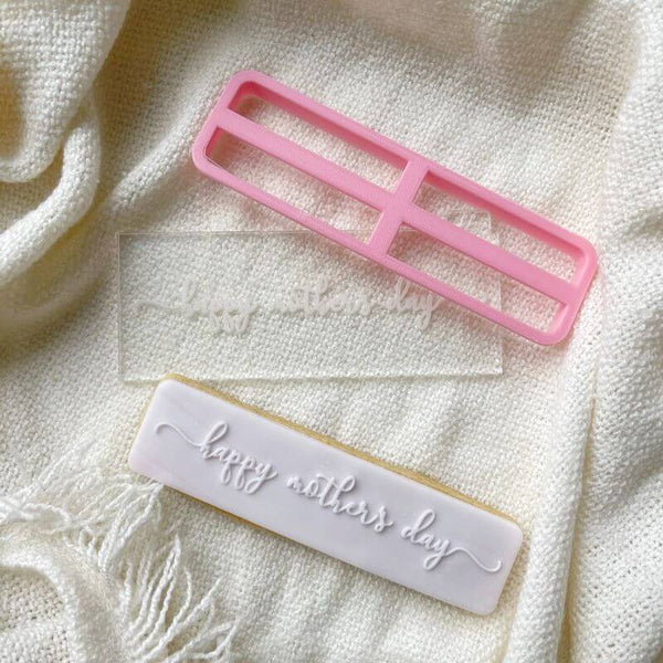 Happy Mother's Day in Verity Font Cookie Cutter and Embosser