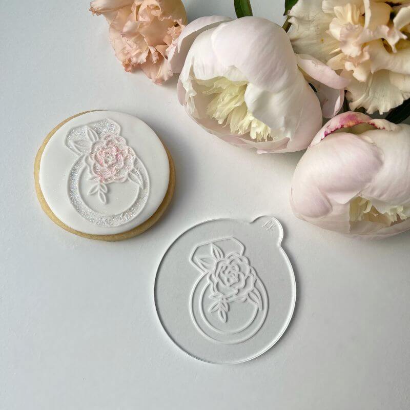 Ring with Flowers Hen Party Cookie Embosser
