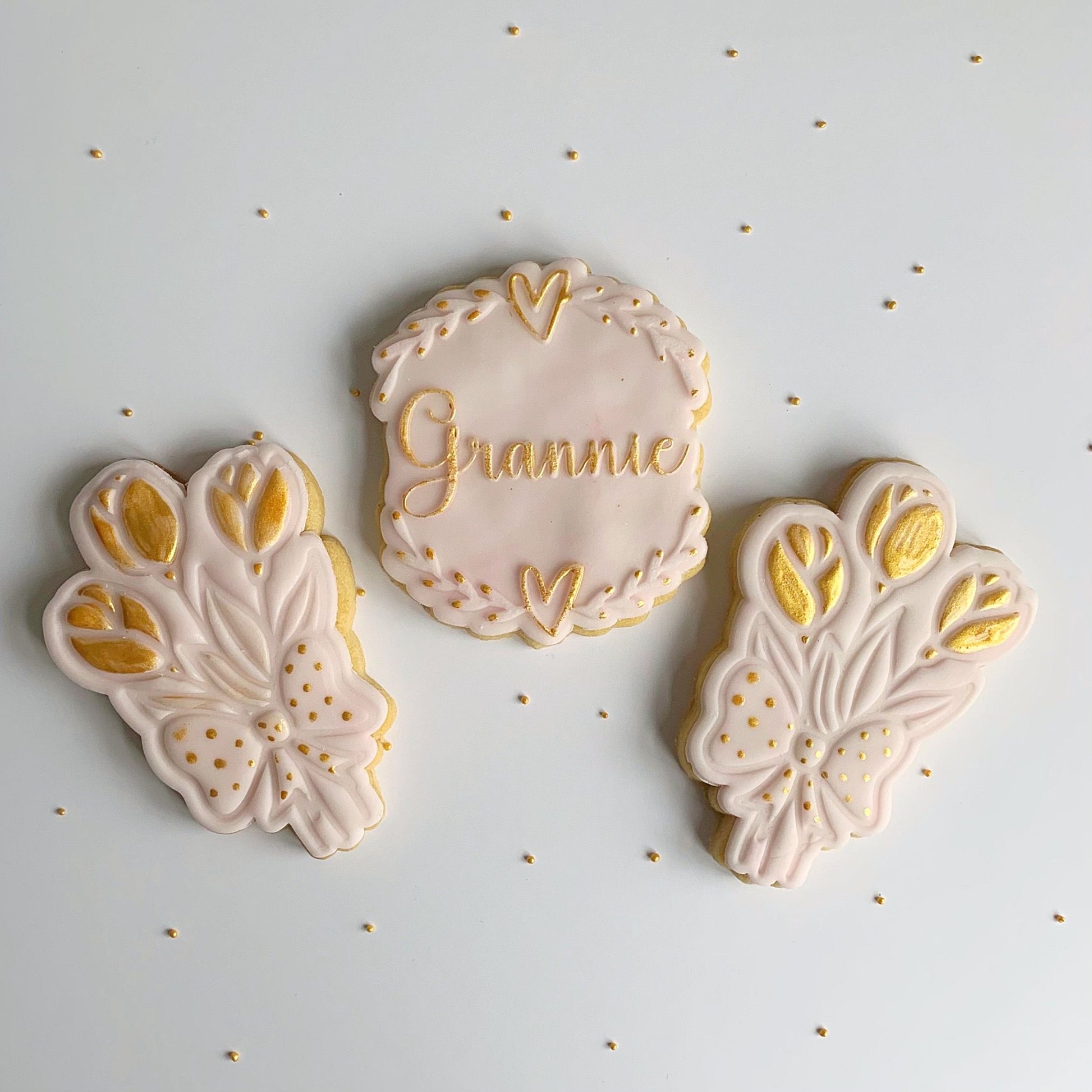 Grannie with Heart and Vine Border Mother's Day Cookie Cutter and Embosser