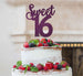 Sweet 16 Birthday 16th Cake Topper Glitter Card Glitter Dark Purple