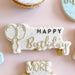 Happy Birthday in Two Font Cookie Cutter and Embosser