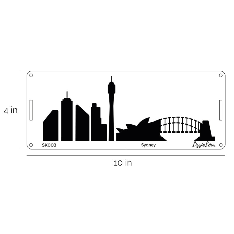 Sydney Skyline Stencil - Border Size Design