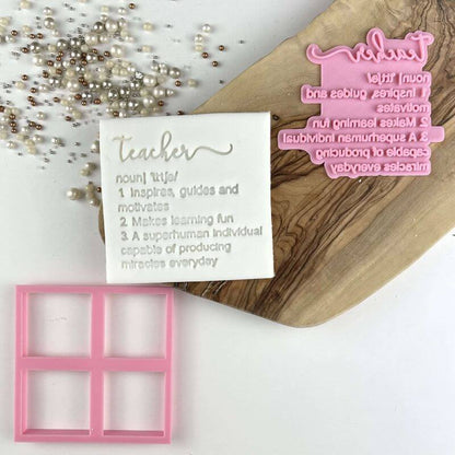 Teacher Definition Teacher Cookie Cutter and Stamp 