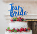 Team Bride Swirly Hen Party Cake Topper Glitter Card Dark Blue 