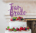 Team Bride Swirly Hen Party Cake Topper Glitter Card Light Purple 