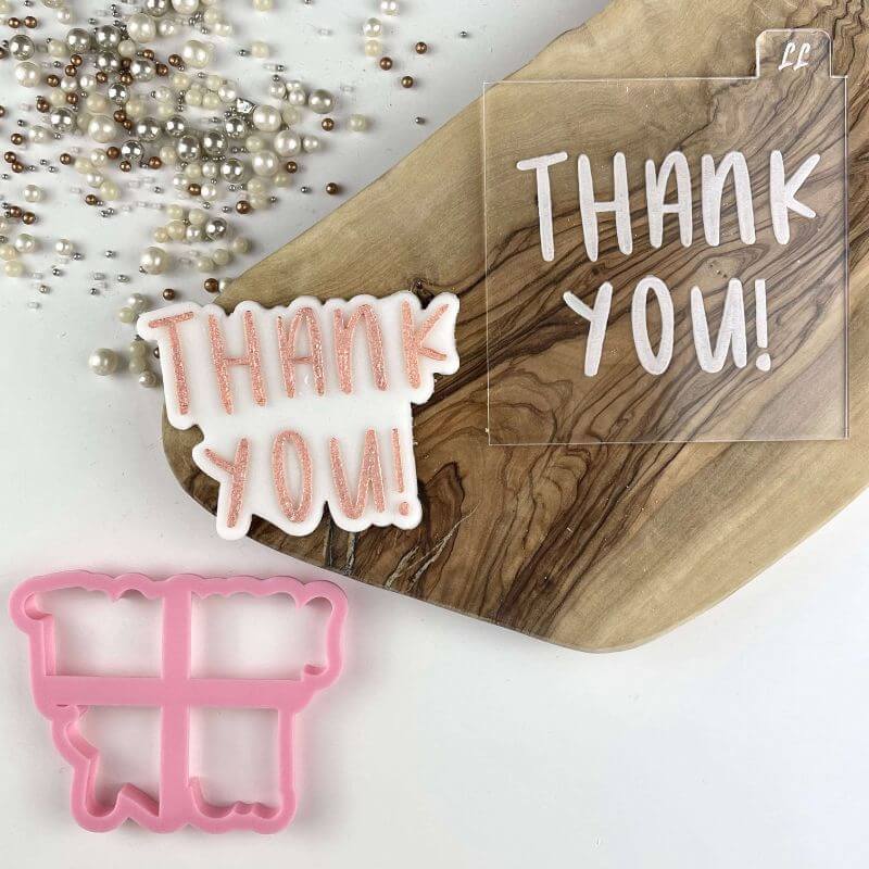 Thank You in Sunny Font Teacher Cookie Cutter and Embosser