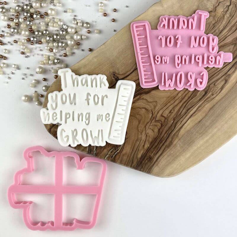 Thank You For Helping Me Grow Teacher Cookie Cutter and Stamp
