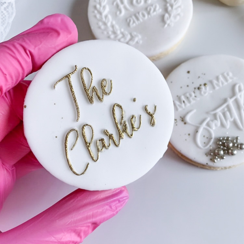 'The Clarke’s’ Custom Surname Wedding Cookie Embosser