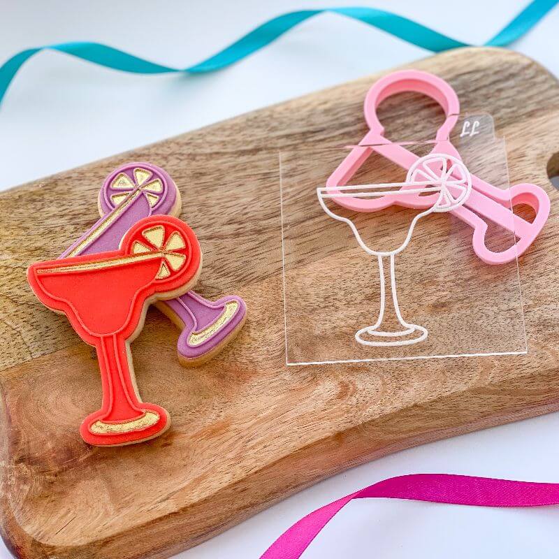 Cocktail Glass Fiesta Cookie Cutter and Embosser