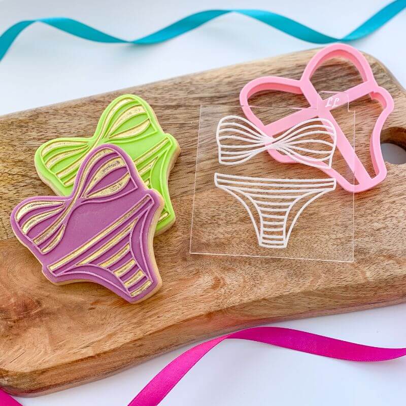 Stripy Bikini Summer Cookie Cutter and Embosser