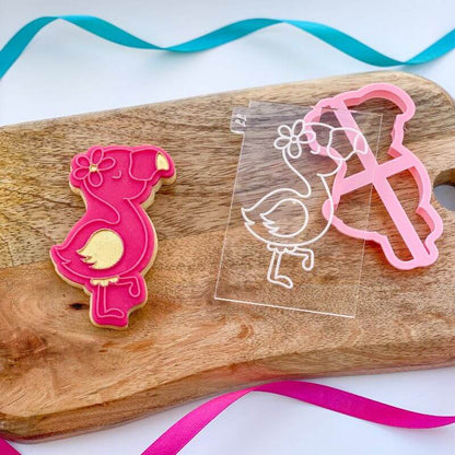 Flamingo Summer Cookie Cutter and Embosser