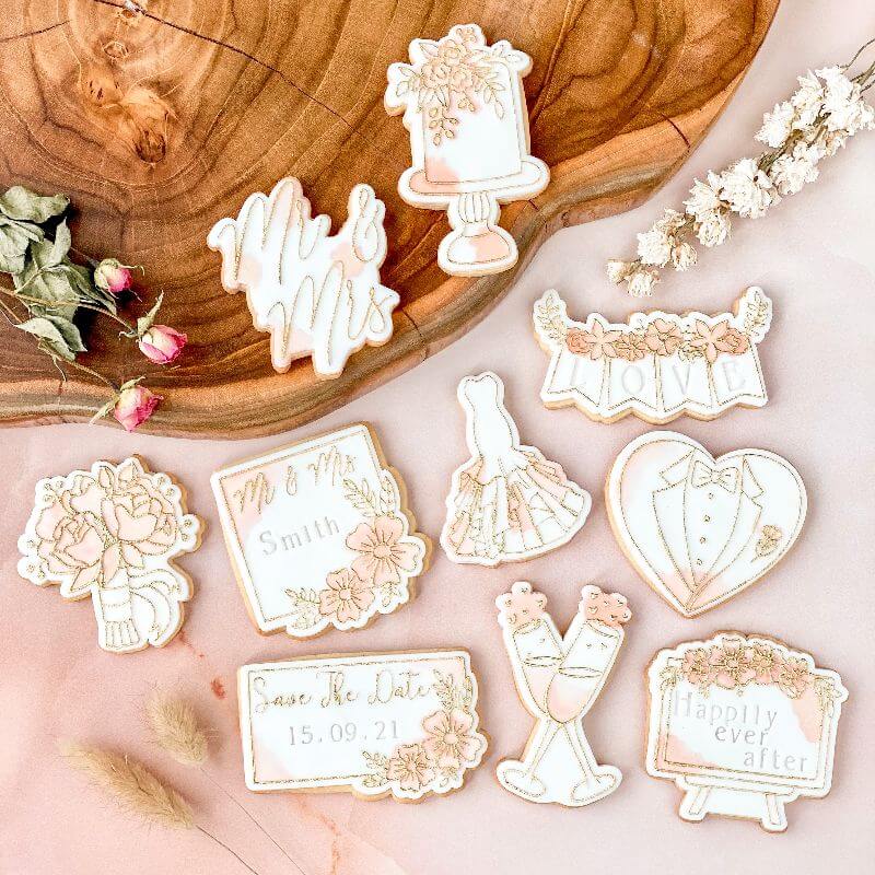 Floral Bunting Wedding Cookie Cutter and Embosser