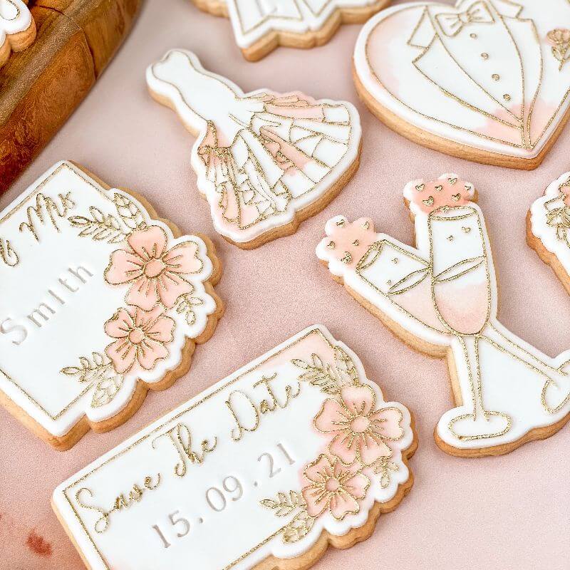 Champagne Glasses Wedding Cookie Cutter and Embosser