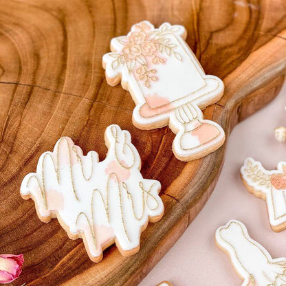 Mr & Mrs in Bluebell Font Wedding Cookie Cutter