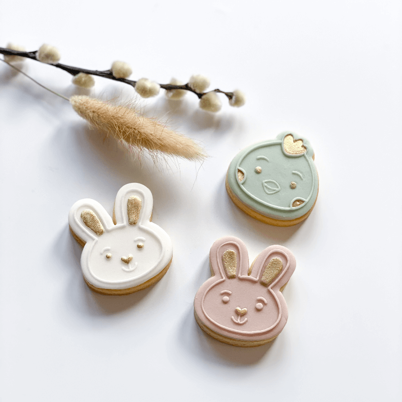 Mini Easter Bunny Face Cookie Cutter and Embosser