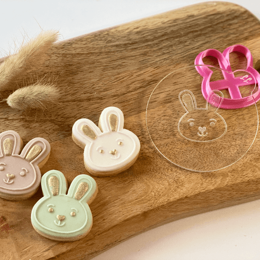 Mini Easter Bunny Face Cookie Cutter and Embosser