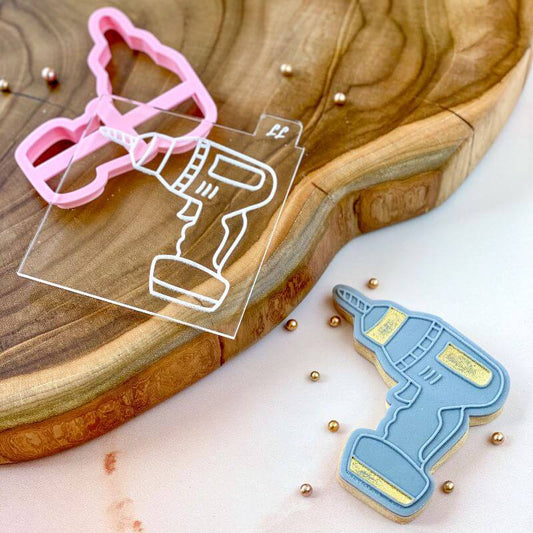 Drill Father's Day Cookie Cutter and Embosser