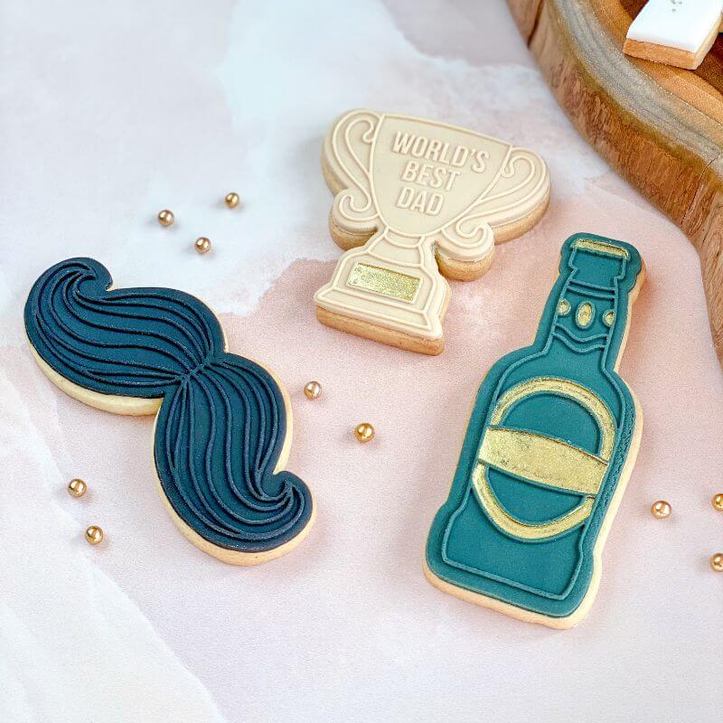 Moustache with Lines Father's Day Cookie Cutter and Embosser