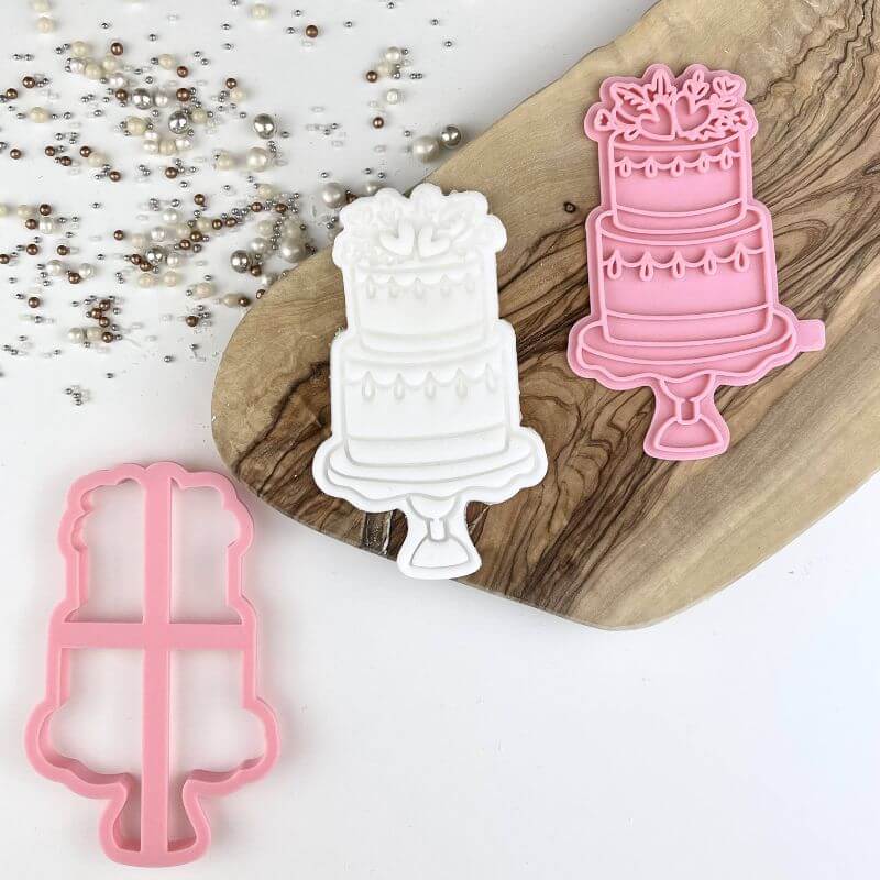 Tiered Wedding Cake Cookie Cutter and Stamp