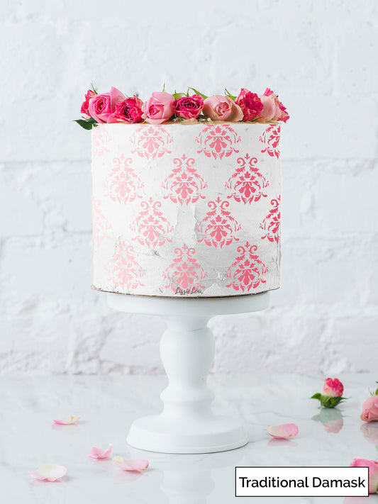 Traditional Damask Cake Stencil - Full Size Design