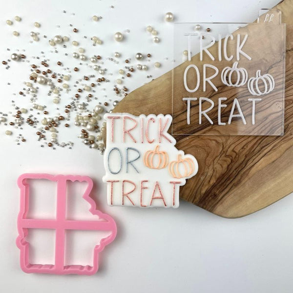 Trick or Treat Style 2 Halloween Cookie Cutter and Embosser