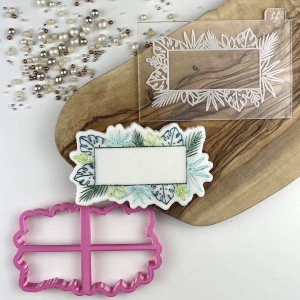 Tropical Flowers Banner Floral Cookie Cutter and Embosser