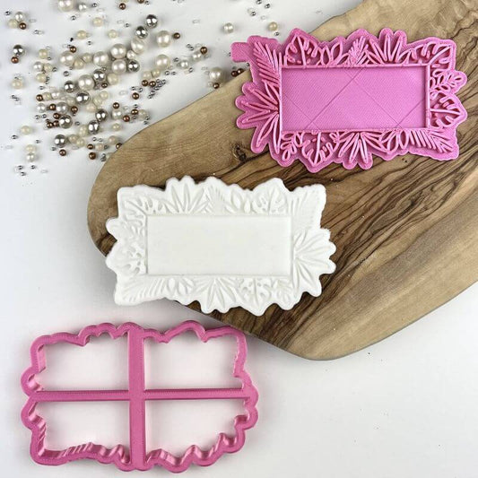 Tropical Flowers Banner Floral Cookie Cutter and Stamp