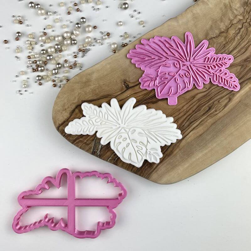 Tropical Flowers Floral Cookie Cutter and Stamp