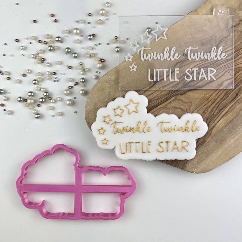 Twinkle Twinkle Little Star Baby Shower Cookie Cutter and Embosser