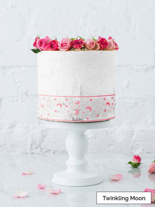 Twinkling Moon Cake Stencil - Border Size Design