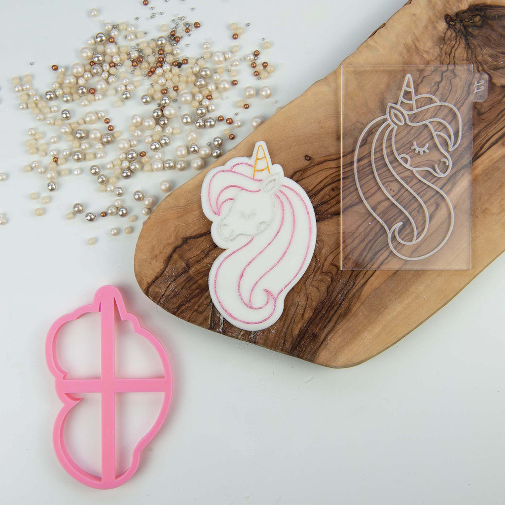 Unicorn Face Cookie Cutter and Embosser