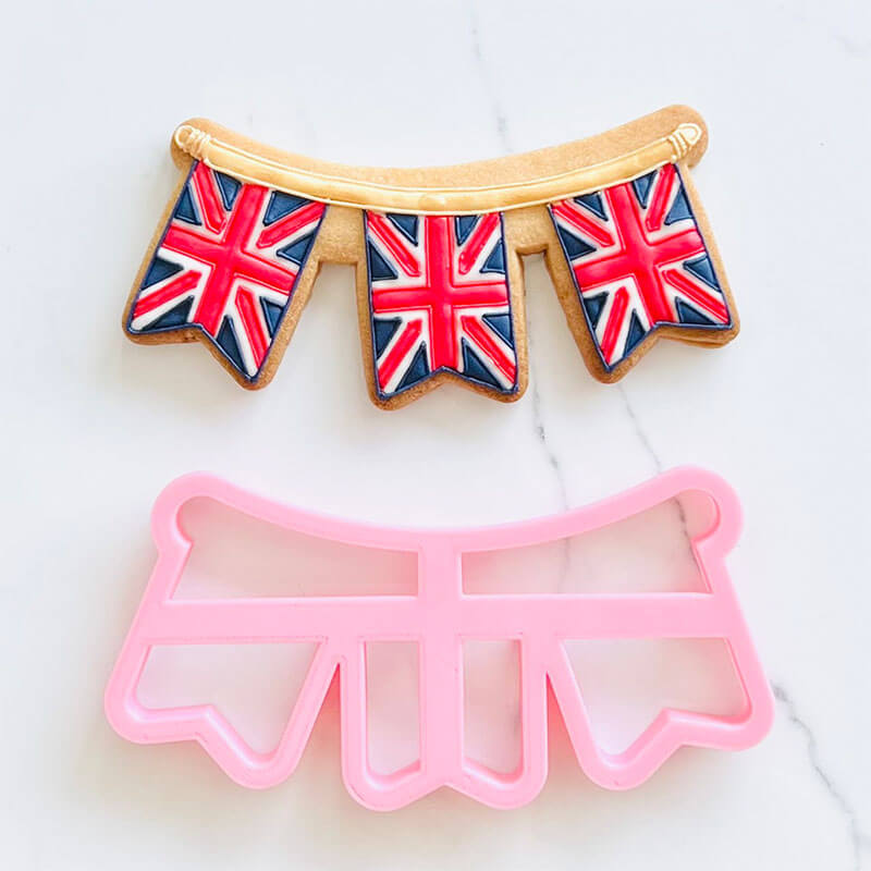 Union Jack Bunting Jubilee Cookie Cutter and Embosser