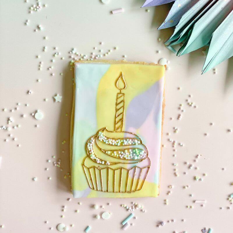 Cupcake with Candle Birthday Cookie Cutter and Embosser