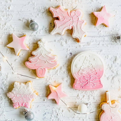 Modern Holly Christmas Cookie Cutter and Embosser